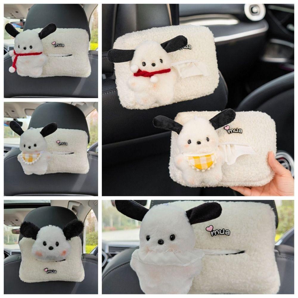 Hộp đựng khăn giấy MMULCK bằng bông mềm mại hình pochacco treo xe hơi / nhà tắm sáng tạo