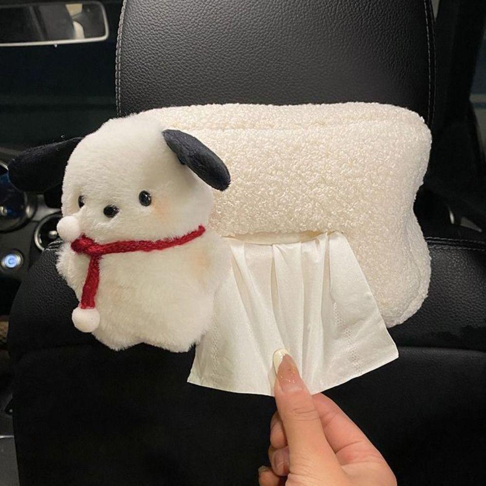 Hộp đựng khăn giấy MMULCK bằng bông mềm mại hình pochacco treo xe hơi / nhà tắm sáng tạo
