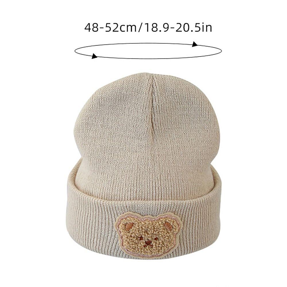 Mũ beanie Không Vành Giữ Ấm Mùa Thu Đông In Họa Tiết Gấu Hoạt Hình Dễ Thương Cho Bé