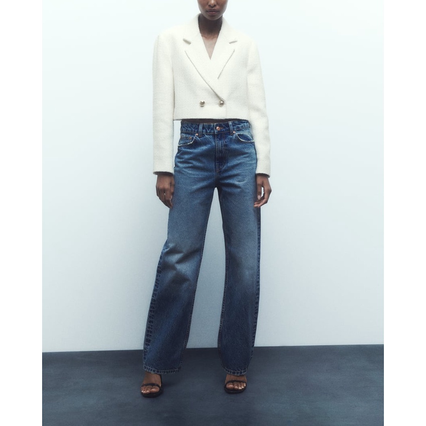 Zara Áo Khoác cardigan Dáng Ngắn Thời Trang Mùa Thu Cho Nữ 7102231