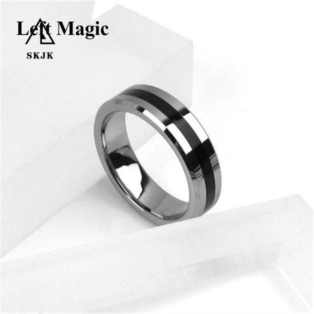 Skjk Nhẫn Ma Thuật 18 / 19 / 20 / 21mm Màu Đen Dùng Làm Đạo Cụ Ảo Thuật