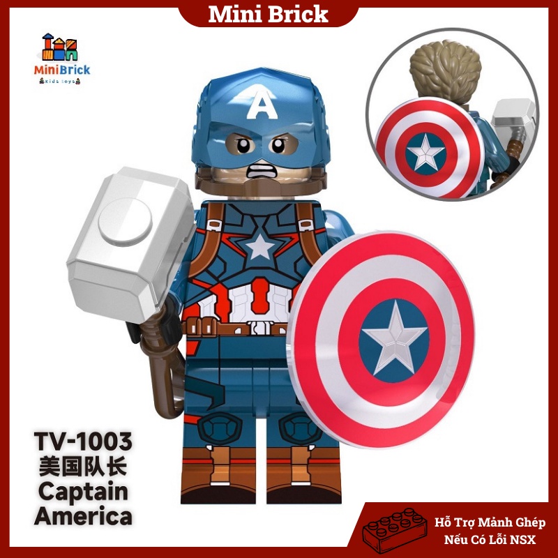Marvel Mô hình Lắp ráp Minifigures Đội trưởng mỹ Người sắt Ultron Super Hero Siêu anh hùng TV6201 Minibrick Minibricks