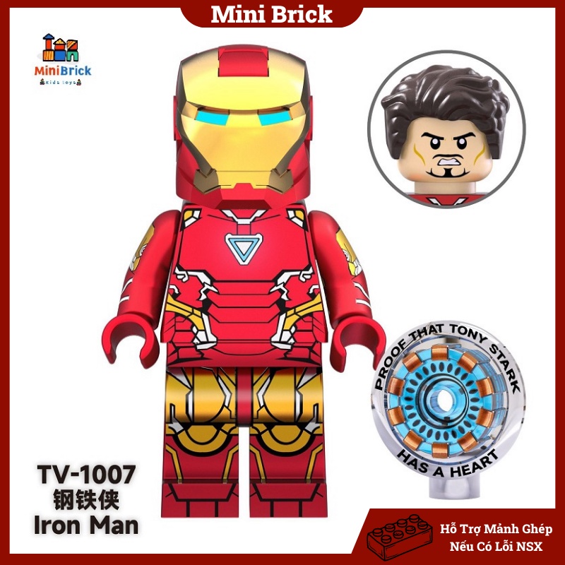 Marvel Mô hình Lắp ráp Minifigures Đội trưởng mỹ Người sắt Ultron Super Hero Siêu anh hùng TV6201 Minibrick Minibricks