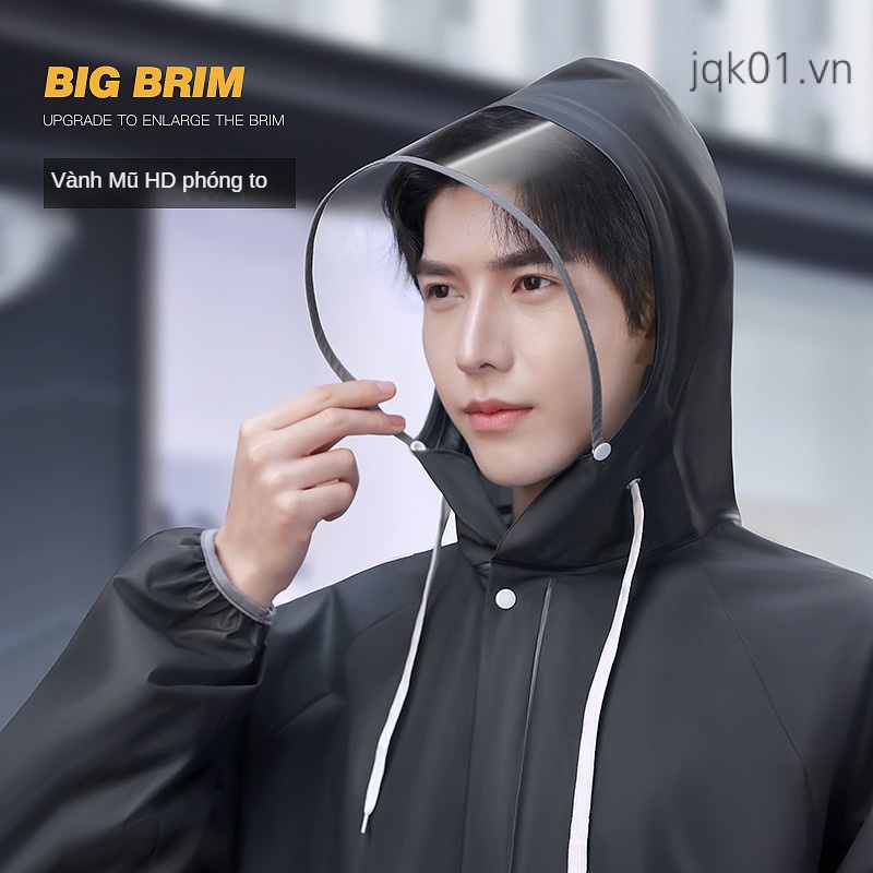 Áo mưa nam dài phong cách toàn thân chống bão pin xe đạp nữ trưởng thành một mảnh cưỡi phù hợp với đuôi nơ