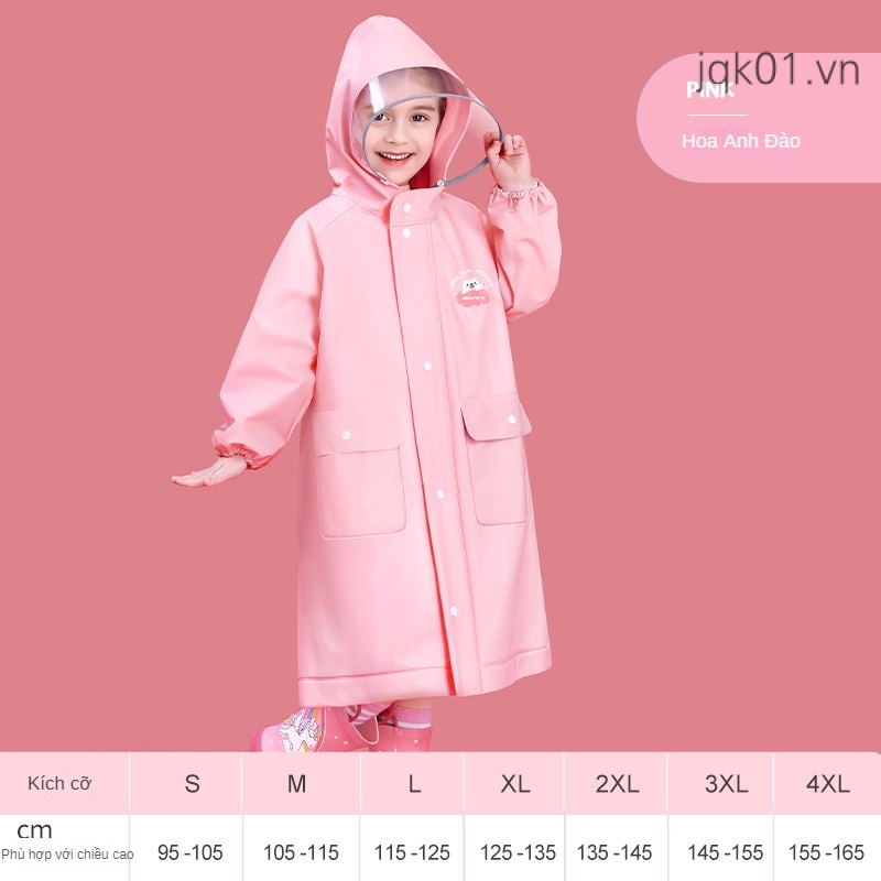 Áo Mưa Toàn Thân Chống Thấm Nước Họa Tiết Xinh Xắn Cho Bé