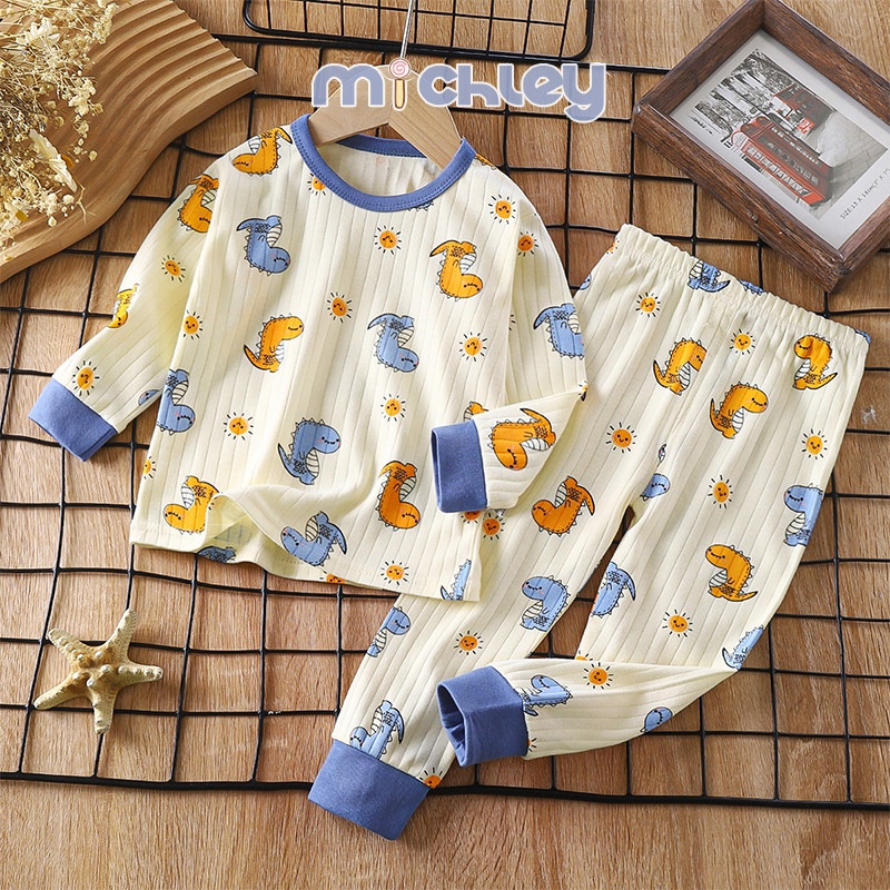 Michley Bộ Đồ Ngủ Vải cotton Thời Trang Mùa Thu Cho Bé