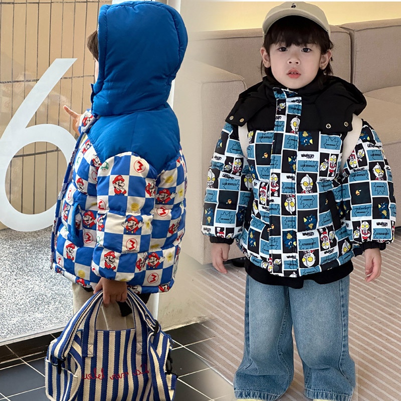 SUPER KIDS Áo Khoác Phao cotton Dày Dặn Giữ Ấm Dành Cho Bé Trai Và Bé Gái