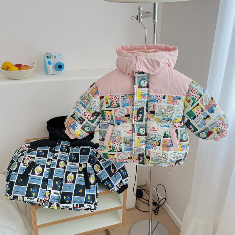 SUPER KIDS Áo Khoác Phao cotton Dày Dặn Giữ Ấm Dành Cho Bé Trai Và Bé Gái