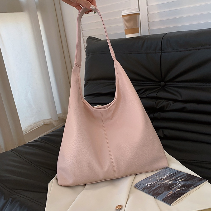 Đi lại công suất lớn Tott Pot Nữ 2023 mới đơn giản màu sắc học sinh lớp PU túi vai