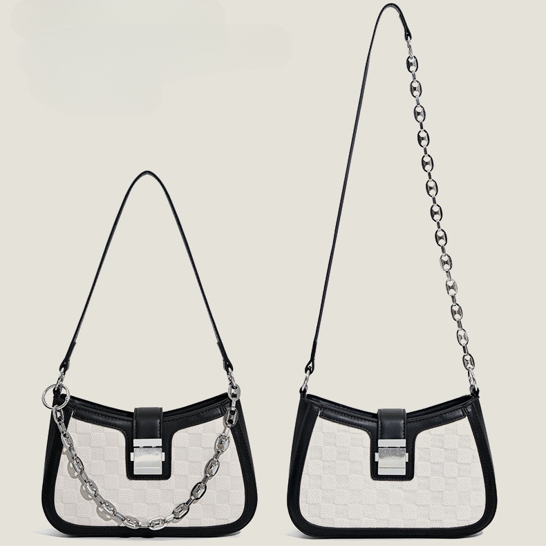 IELGY Túi Xách Màu Trắng Đen Dễ Phối Đồ Thời Trang Cho Nữ