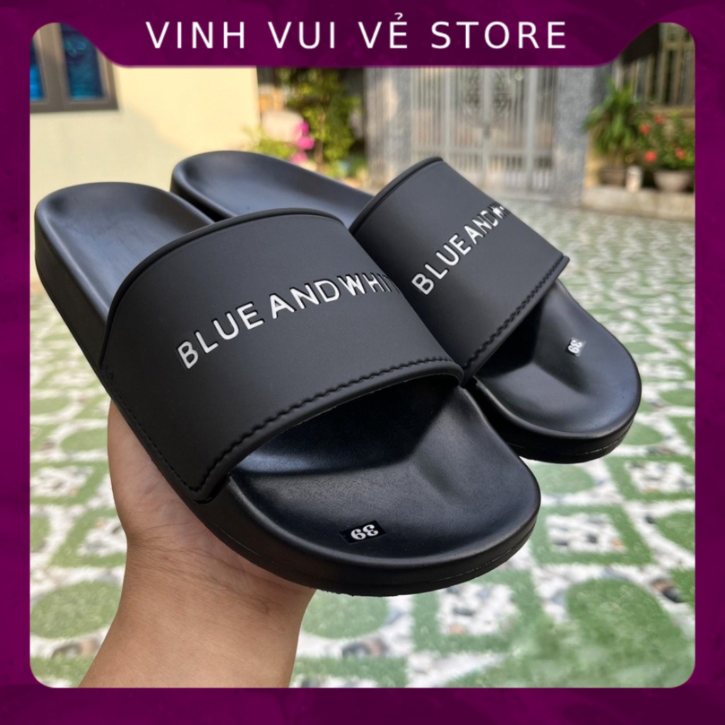 Dép Quai Ngang Blue And White - Dép ulzzang Nam Nữ phong cách Hàn Quốc