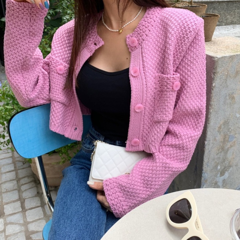 Áo Khoác Len Tay Dài Màu Trơn Phong Cách retro Thanh Lịch Cho Nữ Trung Niên