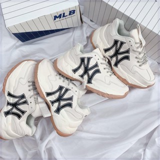 Giày Sneaker MLB NY đẹp đế nâu bản Trung đế tách chuẩn 11, Giày thể thao nam nữ ulzzang đi học đế cao 5cm C375 Full box