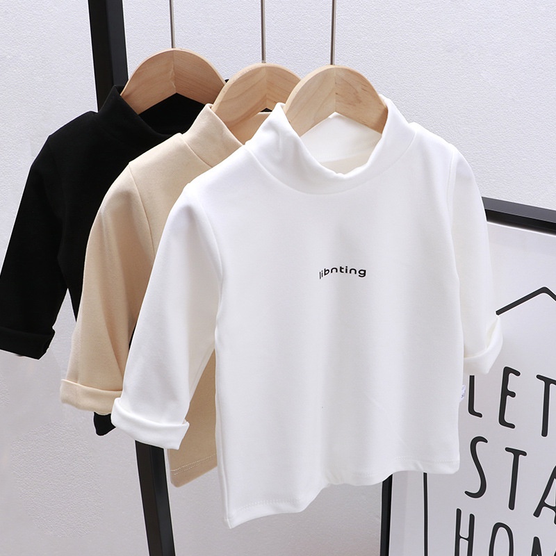 Iq Áo Thun Tay Dài Cổ Lọ Giữ Ấm Mùa Thu Đông Cho Bé Trai Bé Gái