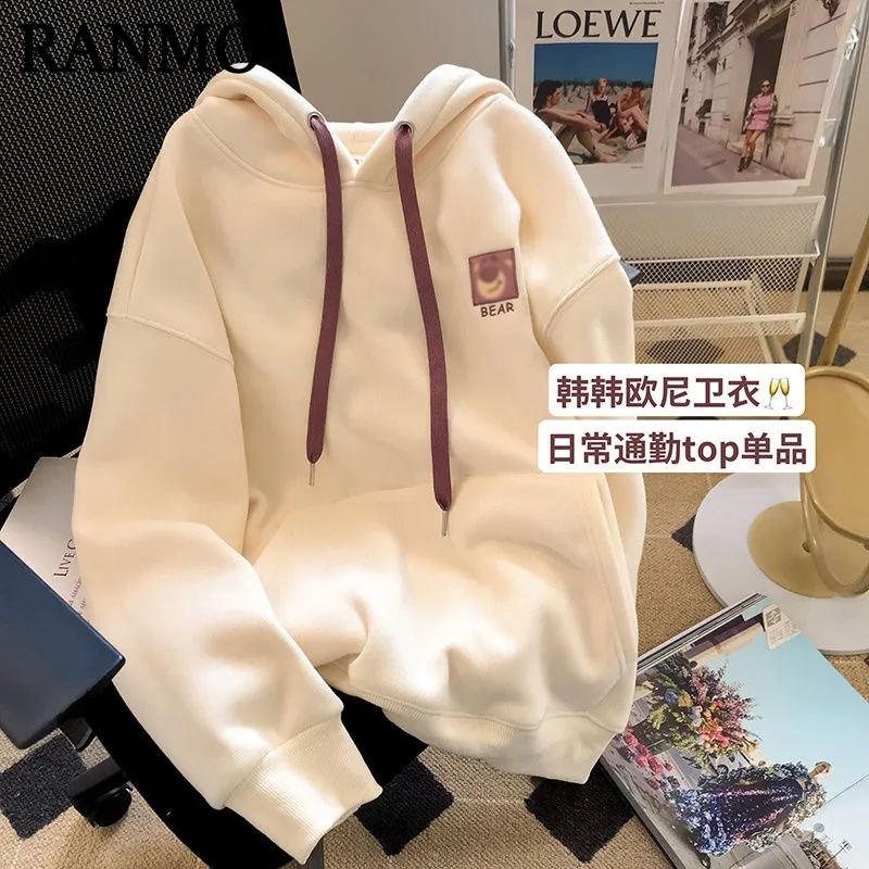 RANMO Áo Khoác hoodie áo khoácnữ Chất lượng thời trang thoải mái A28J1CS 35Z230829