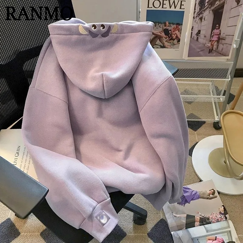 RANMO Áo Khoác hoodie áo khoácnữ Chất lượng thời trang thoải mái A28J1CS 35Z230829