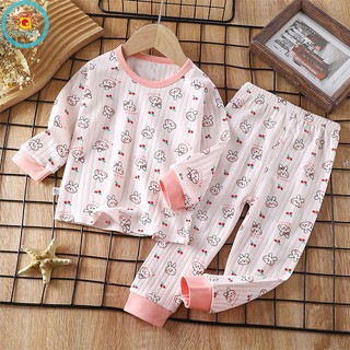 Iq bộ đồ ngủ vải cotton thiết kế dễ thương cho bé