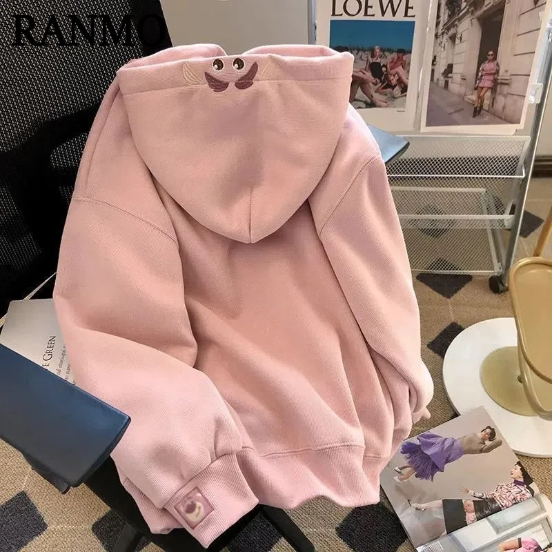 RANMO Áo Khoác hoodie áo khoácnữ Chất lượng thời trang thoải mái A28J1CS 35Z230829