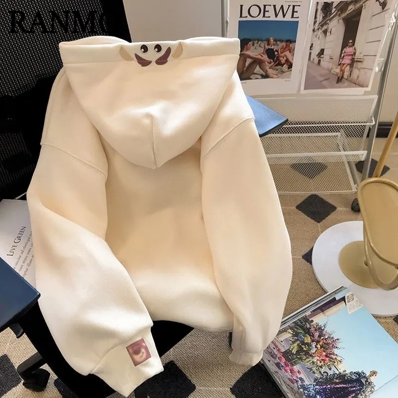RANMO Áo Khoác hoodie áo khoácnữ Chất lượng thời trang thoải mái A28J1CS 35Z230829