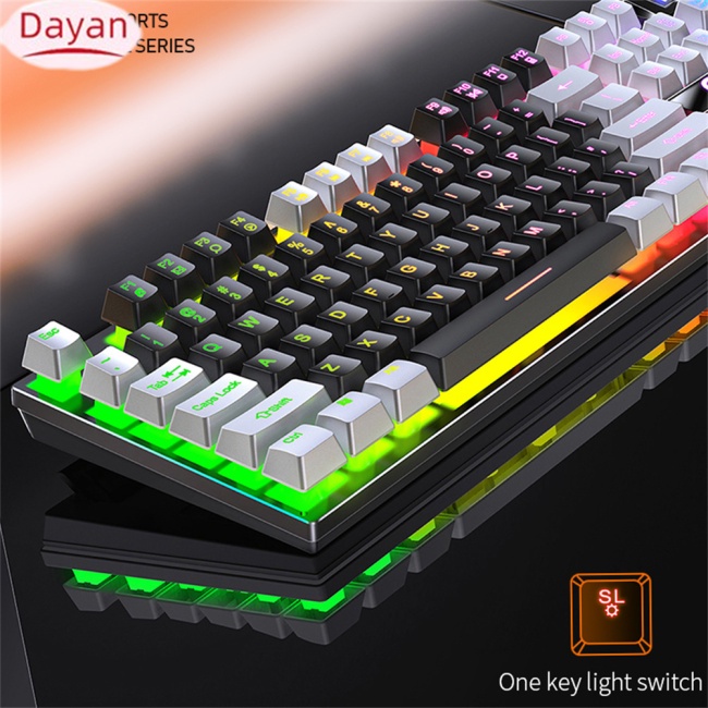 Bàn phím cơ gaming DAYAN K500 104 phím có đèn nền nhiều màu cho máy tính để bàn