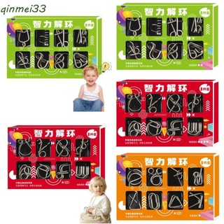 Bộ câu đố IQ kim loại QINMEI, ✷ ❈ Câu đố cổ điển, Trò chơi Logic Montessori Brain Teaser Retro Thanh thiếu niên