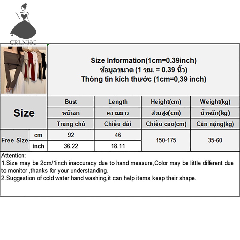 Crlnhc Áo sweater Trễ Vai Tay Dài Thanh Lịch Cho Nữ vn