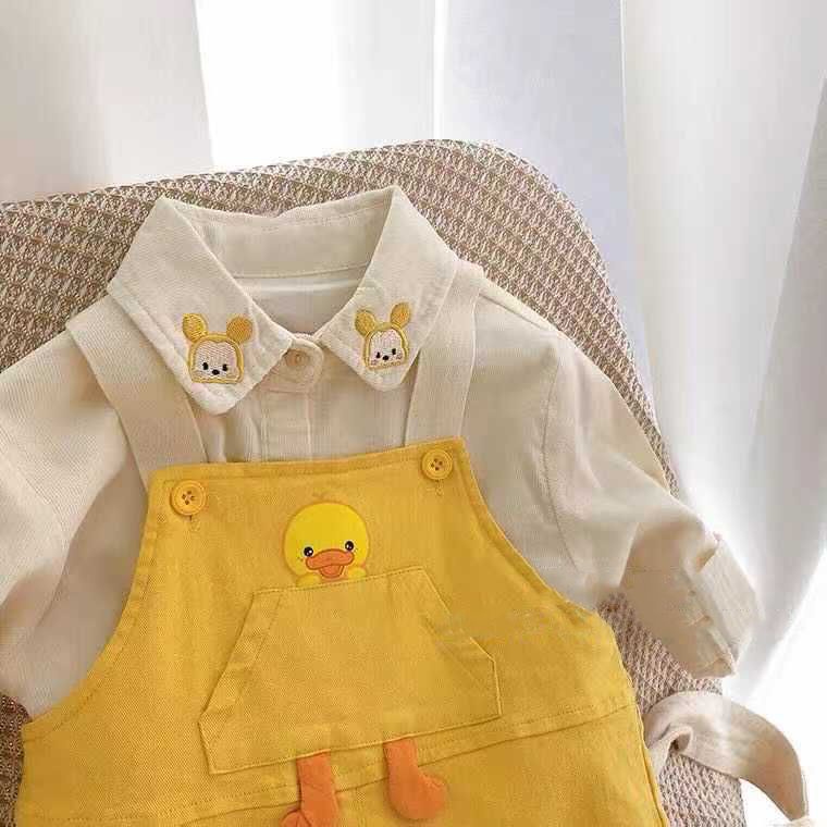 Bộ Áo Liền Quần Bằng cotton Nguyên Chất In Họa Tiết Hoạt Hình Dễ Thương Phong Cách Nhật Bản / Hàn Quốc Cho Bé Trai / Gái