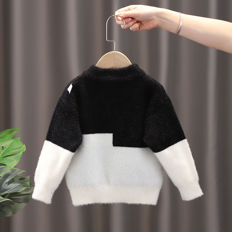 Áo sweater Chui Đầu Vải Nhung Dày Dặn Phong Cách Hàn Quốc Thời Trang Thu Đông 2023 Cho Bé Trai Và Gái