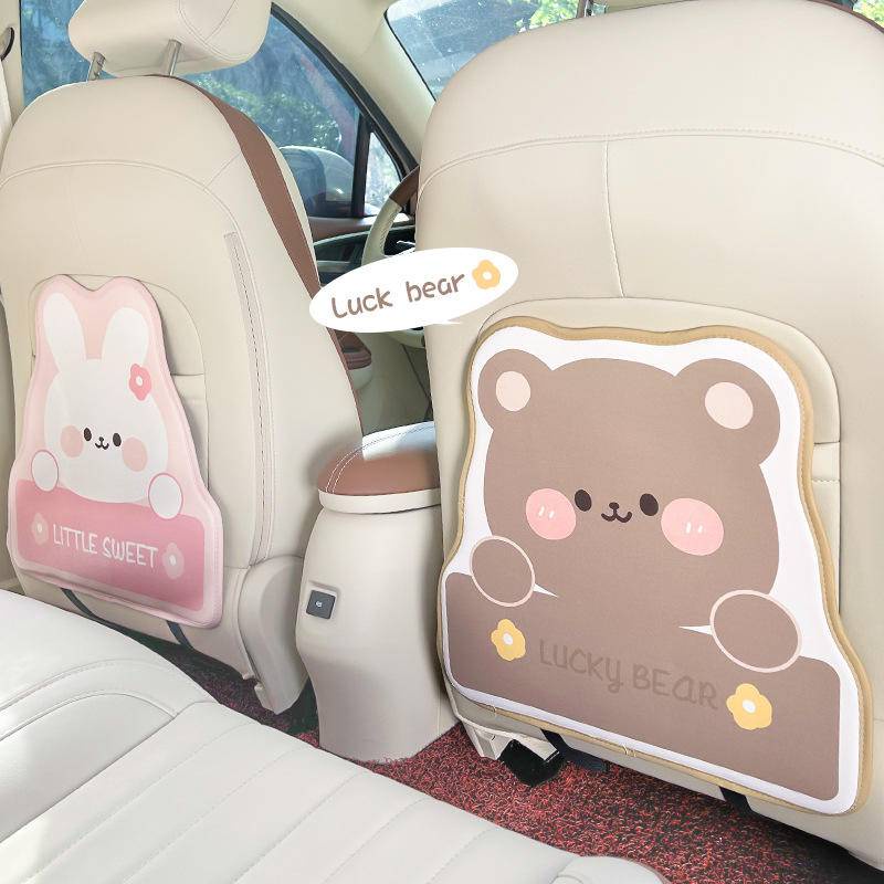 Đệm Bảo Vệ Lưng Ghế Xe Hơi Chống Bám Bẩn Hoạ Tiết Gấu Thỏ Dễ Thương