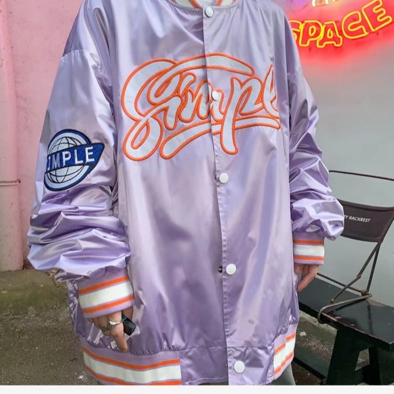 Áo Khoác bomber Thêu Chữ Thời Trang Cho Cặp Đôi