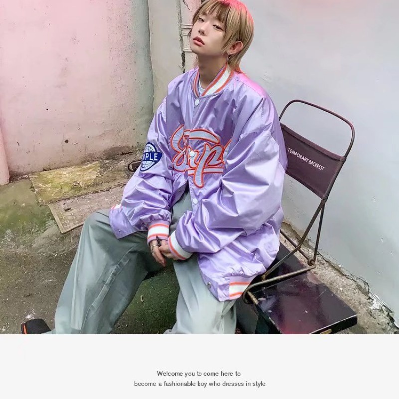 Áo Khoác bomber Thêu Chữ Thời Trang Cho Cặp Đôi