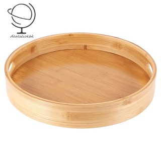 Khay gỗ tre tròn phục vụ thức ăn tiện dụng