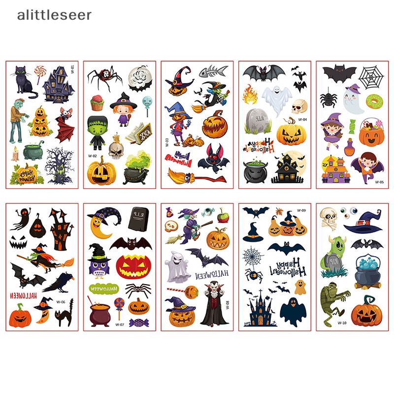 Er Set 10 Hình Xăm Dán Họa Tiết halloween Vui Nhộn Cho Trẻ Em