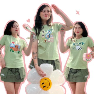 Áo baby tee màu xanh bơ áo thun nữ form nhỏ dễ thương cotton 2 chiều