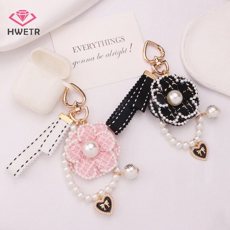 Hwwtr Móc Khóa Hình Trái Tim Bằng Vải Màu Lạc Đà Đính Ngọc Trai Thời Trang Nhẹ Nhàng Dành Cho Bạn Nữ Trang Trí Túi Tai Nghe ch