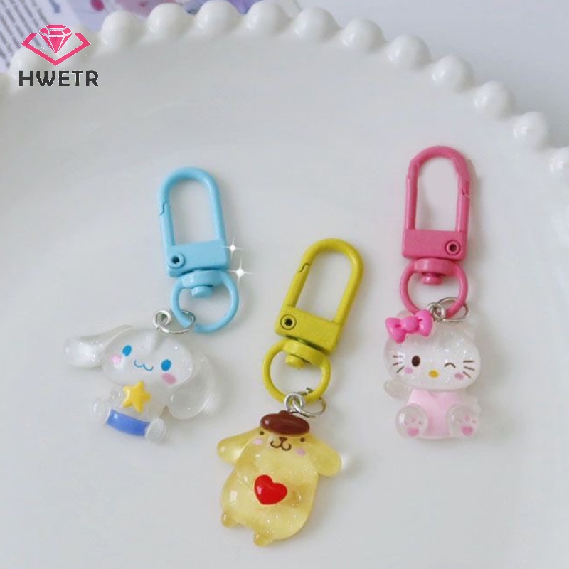 Hwtr Móc Chìa Khóa Trong Suốt Hình sanrio hello kitty / Chó cinnamon / melody Đáng Yêu Mới