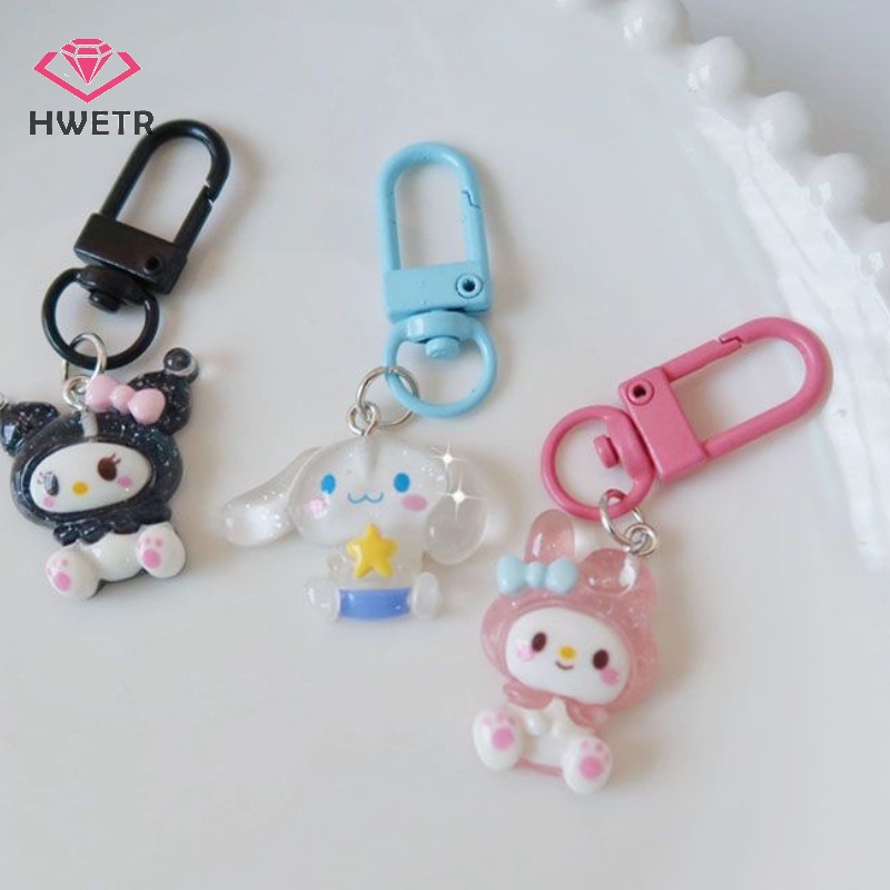 Hwtr Móc Chìa Khóa Trong Suốt Hình sanrio hello kitty / Chó cinnamon / melody Đáng Yêu Mới