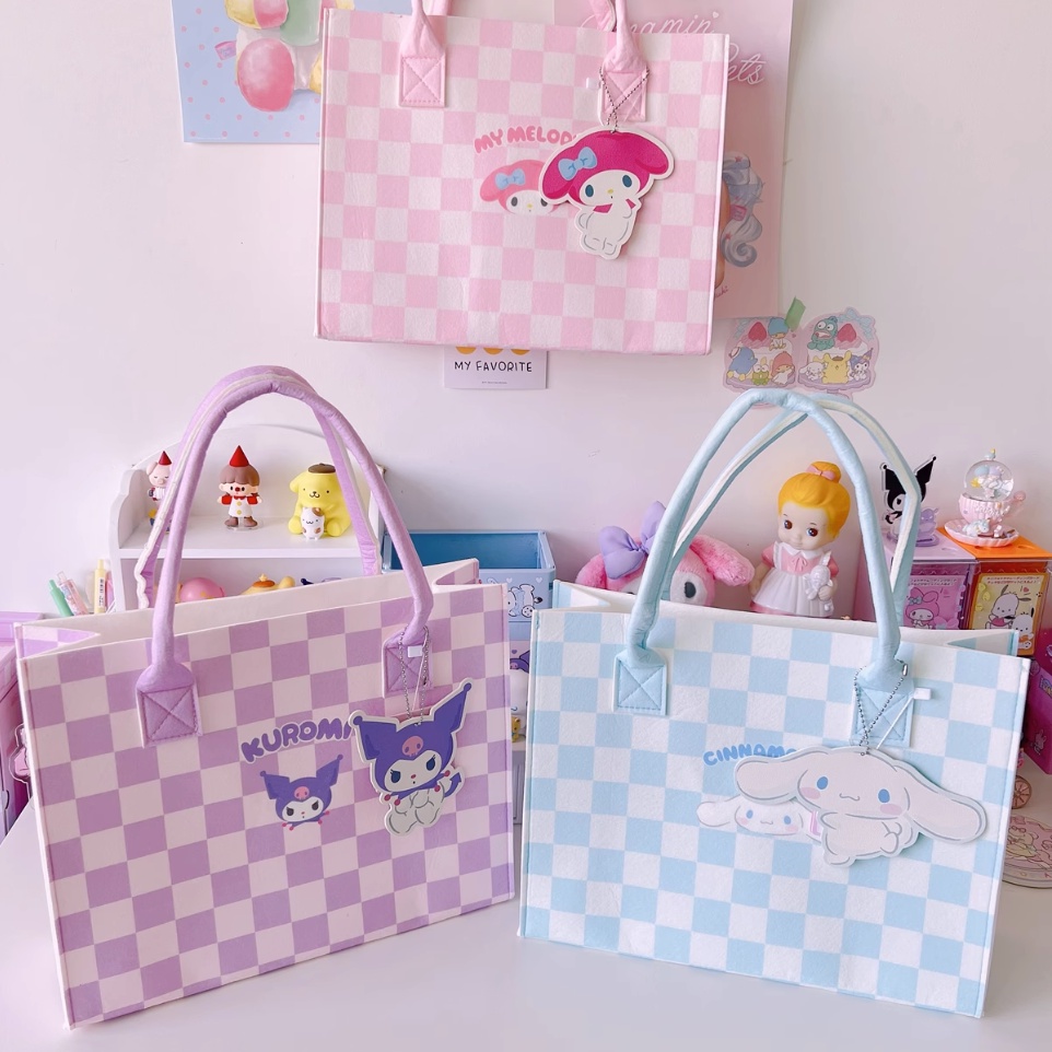 Sanrio Túi Xách tote Cỡ Lớn In Họa Tiết Hoạt Hình Dễ Thương Cho Nữ