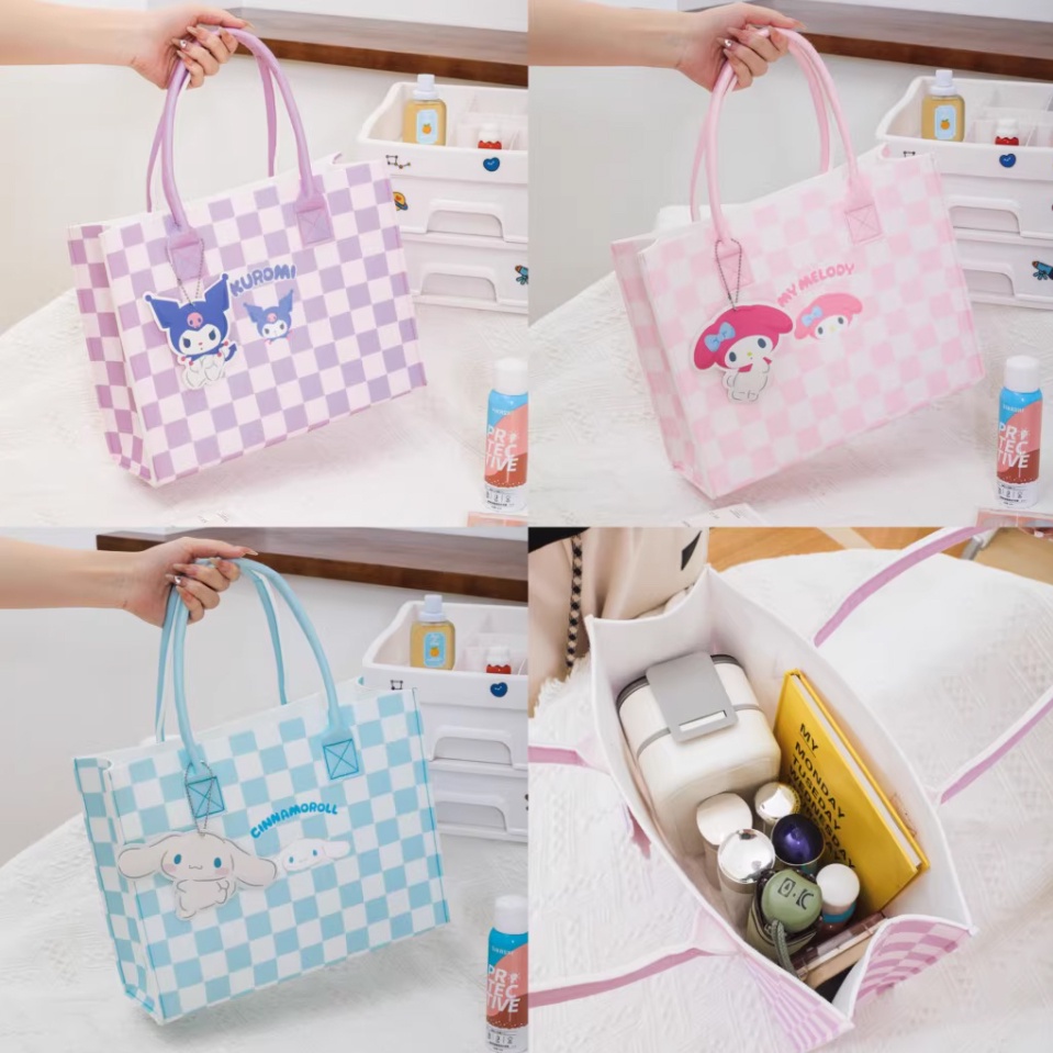 Sanrio Túi Xách tote Cỡ Lớn In Họa Tiết Hoạt Hình Dễ Thương Cho Nữ
