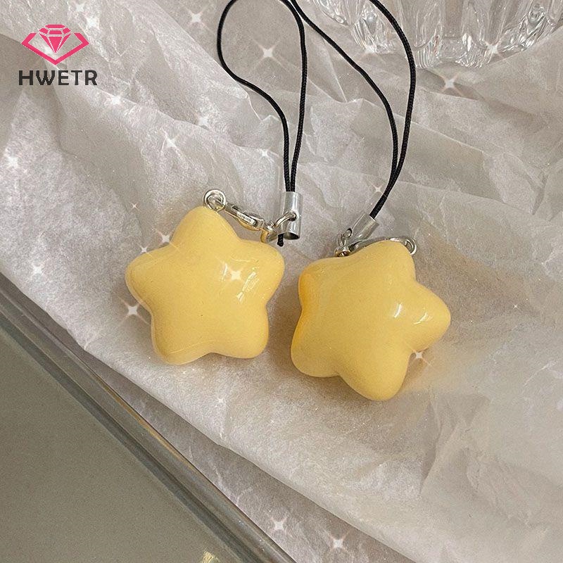 Hwetr Phụ Kiện Dây Đeo Điện Thoại Mặt Nhựa resin Hình Ngôi Sao Nhiều Màu Đáng Yêu Sáng Tạo Thích Hợp Làm Quà Tặng Cho Cặp Đôi Mới