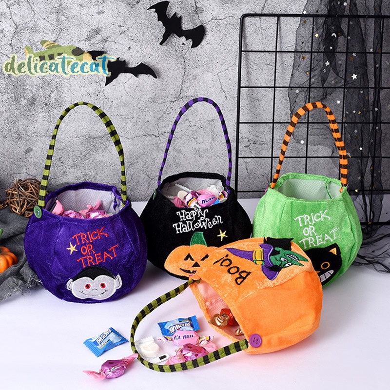 Túi Đựng Kẹo Hình Quả Bí Ngô / Mèo Đen Phong Cách halloween 2022