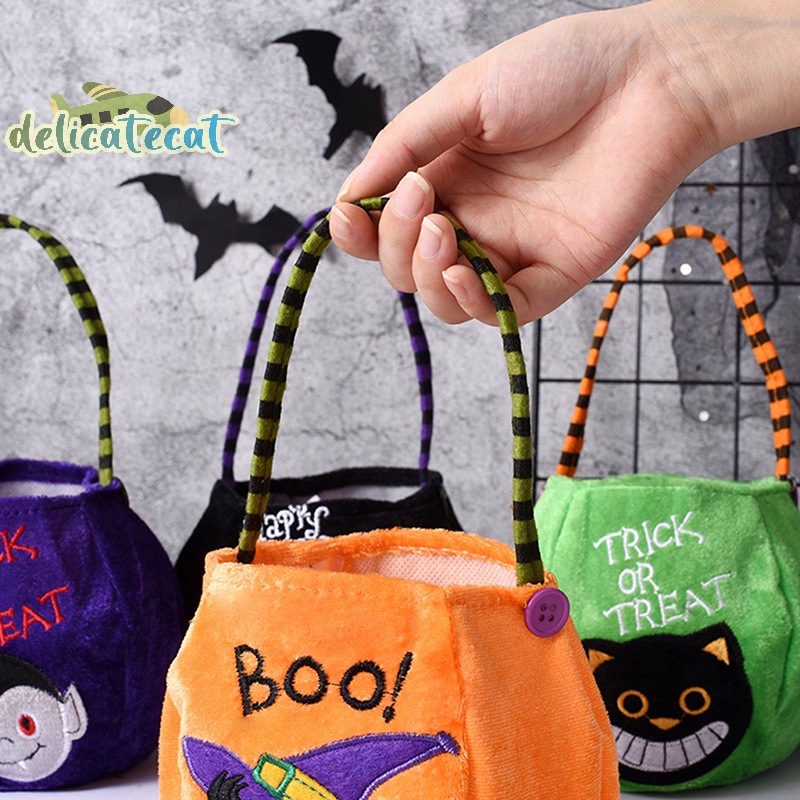 Túi Đựng Kẹo Hình Quả Bí Ngô / Mèo Đen Phong Cách halloween 2022