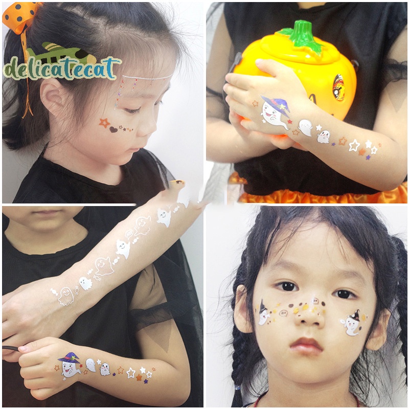 Hình Xăm Dán Mặt Và Cơ Thể Hóa Trang halloween Chống Nước Vui Nhộn Cho Bé