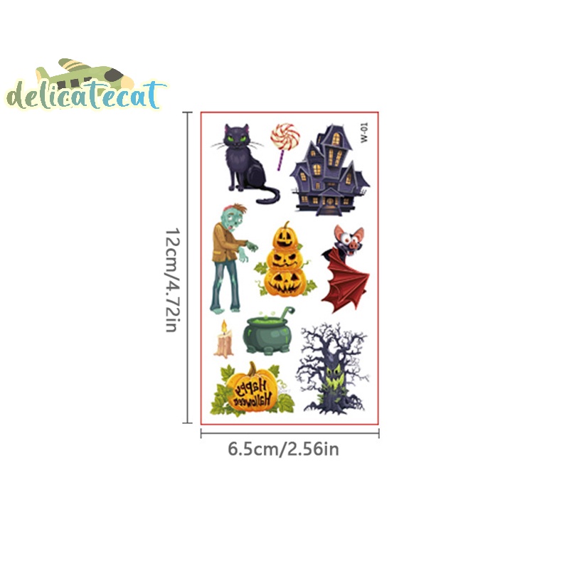 Bộ 10 Hình Xăm Dán Mặt / Cánh Tay Họa Tiết halloween Hoạt Hình Vui Nhộn Cho Bé