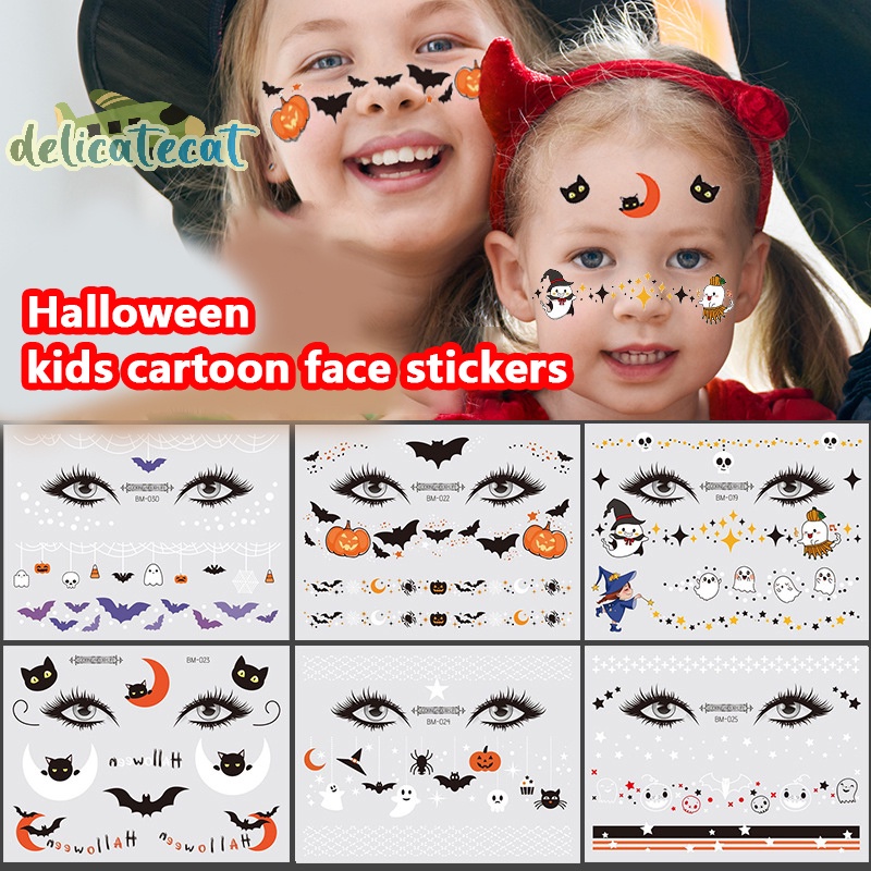 Hình Xăm Dán Mặt Và Cơ Thể Hóa Trang halloween Chống Nước Vui Nhộn Cho Bé