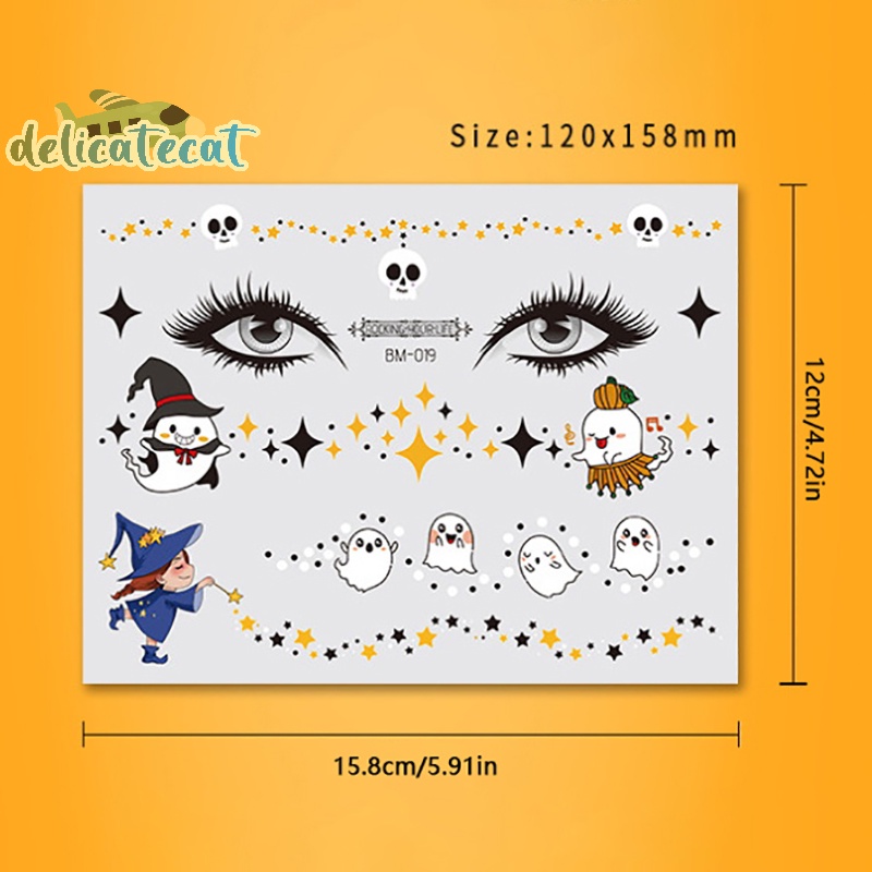 Hình Xăm Dán Mặt Và Cơ Thể Hóa Trang halloween Chống Nước Vui Nhộn Cho Bé