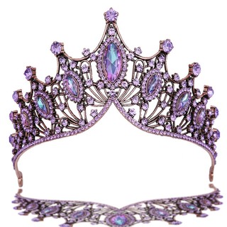 Vương miện cài tóc cô dâu đính đá pha lê phong cách baroque âu mỹ sang trọng