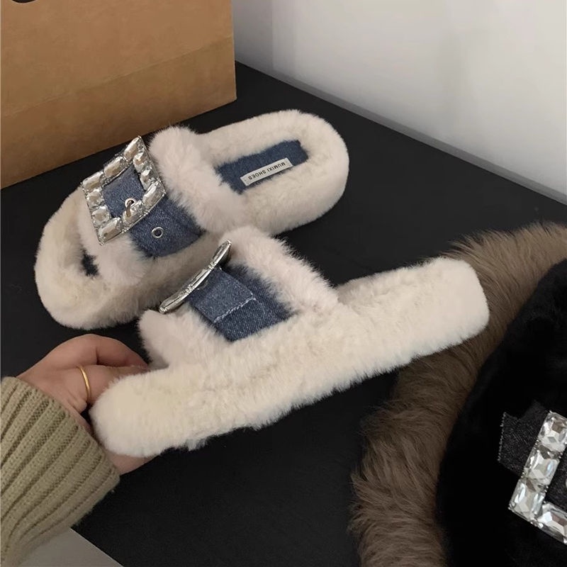 HHH Thiết kế Dép lông thời trang giữ ấm di ra ngoai sanh dieu cao cap B90H239006M 36Z230904