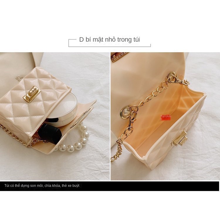Túi Đeo Chéo mini Đính Hạt Ngọc Trai Và Đá Thạch Thời Trang Mới 2023 Cho Bé
