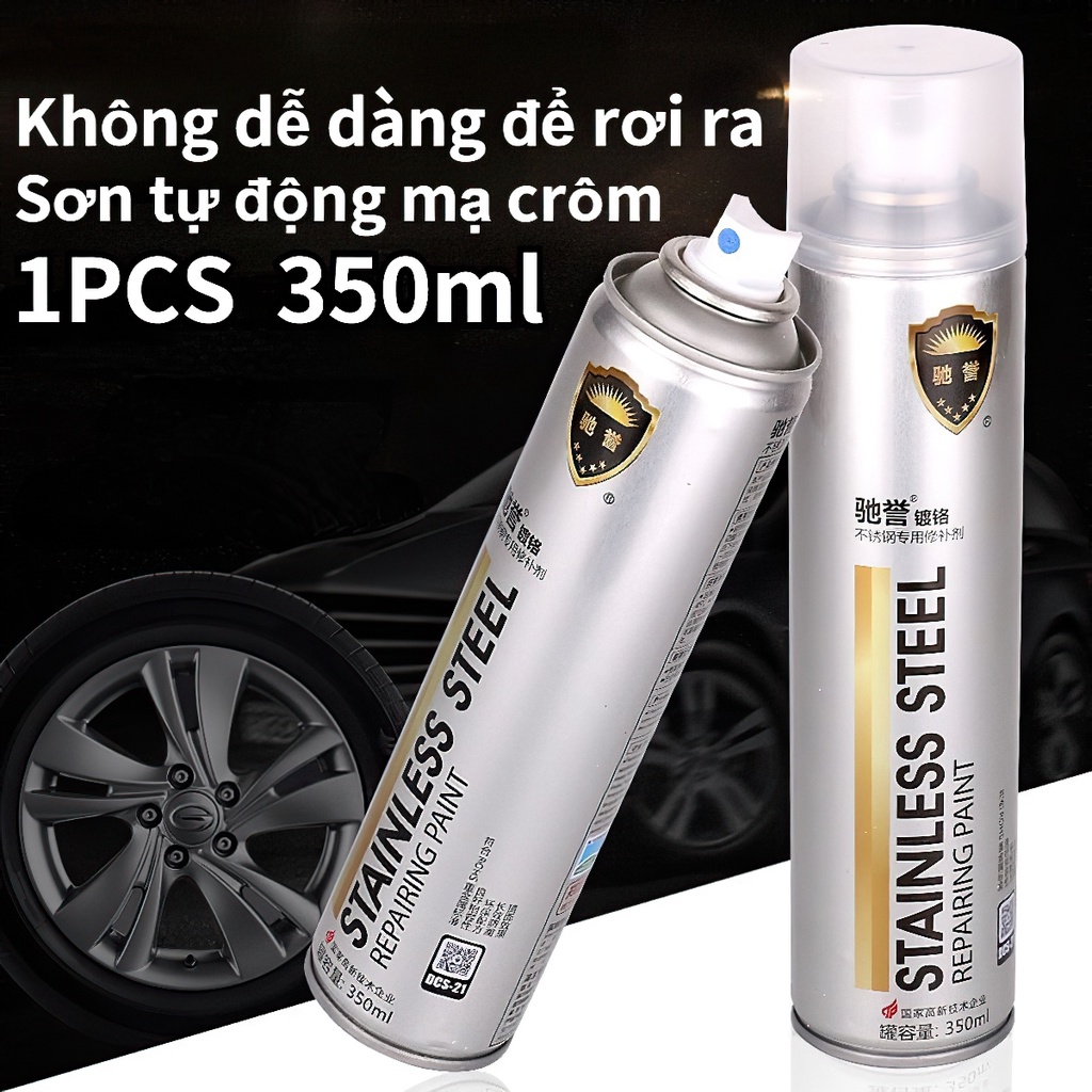 Sơn Bạc Mạ Crom Sơn Xịt Mạ Chrome Sáng Bóng 350ml - Chai Sơn Mạ Siêu Bóng